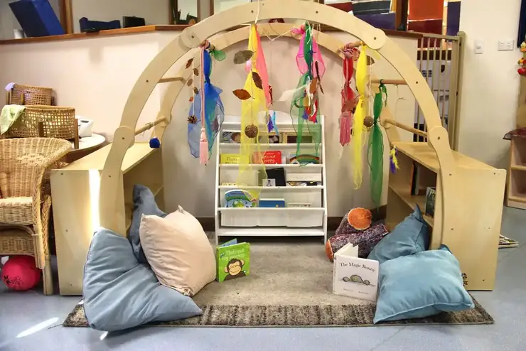 The Joeys Room cosy corner with cushions and books